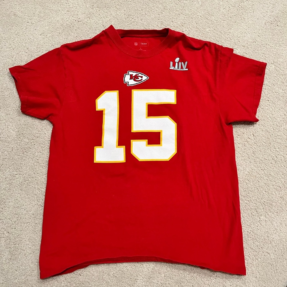 Patrick Mahomes Super Bowl LIV Youth t-shirt sz L